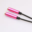 3.5mm Headphone Audio Splitter Jack Male to 2 Dual Female Cable Adapter, Y Splitter Cable for iPhone,Samsung,Tablet,Mp3,Hedaphone,Headset,Aluminum case Connector,30cm Cable Pink