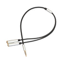 3.5mm Headphone Audio Splitter Jack Male to 2 Dual Female Cable Adapter,Y Splitter Cable for iPhone,Samsung,Tablet,Mp3,Hedaphone,Headset,Aluminum case Connector 30cm Cable Silver