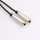 3.5mm Headphone Audio Splitter Jack Male to 2 Dual Female Cable Adapter,Y Splitter Cable for iPhone,Samsung,Tablet,Mp3,Hedaphone,Headset,Aluminum case Connector 30cm Cable Silver