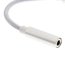 Nylon Braided USB 3.1 Type C to 3.5mm Female Headphone Jack Audio Adapter Cable with Aluminum Alloy Shell for New Macbook,Letv Silver