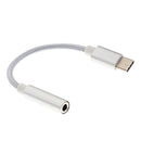 Nylon Braided USB 3.1 Type C to 3.5mm Female Headphone Jack Audio Adapter Cable with Aluminum Alloy Shell for New Macbook,Letv Silver