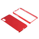 360 Degree All-round Protective Slim Fit Case Cover with Tempered Glass Screen Protector Skin for Apple iPhone X 5.8inch Red