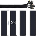 4 Pieces Cable Management Sleeve , Cord Management System and Zipper for TV / Computer / Home Entertainment, 19-20 inch Flexible Cable Sleeve Wrap Cover Organizer Black