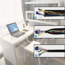 4 Pieces Cable Management Sleeve , Cord Management System and Zipper for TV / Computer / Home Entertainment, 19-20 inch Flexible Cable Sleeve Wrap Cover Organizer Black
