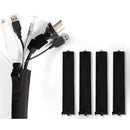 4 Pieces Cable Management Sleeve , Cord Management System and Zipper Buckle for TV / Computer / Home Entertainment, 19-20 inch Flexible Cable Sleeve Wrap Cover Organizer Black