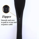 4 Pieces Cable Management Sleeve , Cord Management System and Zipper Buckle for TV / Computer / Home Entertainment, 19-20 inch Flexible Cable Sleeve Wrap Cover Organizer Black