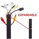 4 Pieces Cable Management Sleeve , Cord Management System and Zipper Buckle for TV / Computer / Home Entertainment, 19-20 inch Flexible Cable Sleeve Wrap Cover Organizer Black