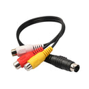 1x 4 Pin S-Video to 3 RCA TV AV Female Audio Video Adapter Cable Cord for Laptop PC Computer Projectors