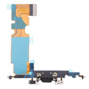 Charging Port Dock Connector Flex Cable with Headphone Jack Microphone Replacment Assembly for Apple iPhone 8 Plus Black
