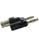Adapter BNC Female Jack to Two Dual 4mm Banana Binding Male Connector