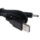 USB 2.0 Male to 3.5mm x 1.35mm 5V DC Power Supply Cable Barrel Connector Black