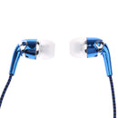In-Ear Headphone, 3.5mm Jack Nylon Braided Bass Earbud Earphone With Mic For iPhone Samsung Blue