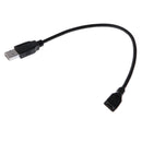 USB 2.0 5 Pin High Speed Male to Micro USB Female OTG Extension Cable for Phones Black