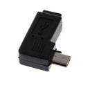 90 Right Angle Micro USB2.0 OTG Host Adapter w/USB Power for Android Smartphone Black