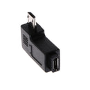 90 Right Angle Micro USB2.0 OTG Host Adapter w/USB Power for Android Smartphone Black