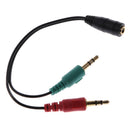 3.5mm 4 Pin to 2x3 Pin 3.5mm Headset Splitter Adapter - F/M
