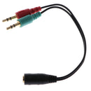 3.5mm 4 Pin to 2x3 Pin 3.5mm Headset Splitter Adapter - F/M