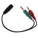 3.5mm 4 Pin to 2x3 Pin 3.5mm Headset Splitter Adapter - F/M