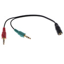 3.5mm 4 Pin to 2x3 Pin 3.5mm Headset Splitter Adapter - F/M
