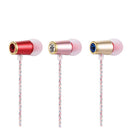 1.2m Wired Earphone 3.5mm In Ear Earbuds Earpiece Metal HiFi Headphones for Smartphone MP3 MP4 Red