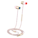 1.2m Wired Earphone 3.5mm In Ear Earbuds Earpiece Metal HiFi Headphones for Smartphone MP3 MP4 Gold