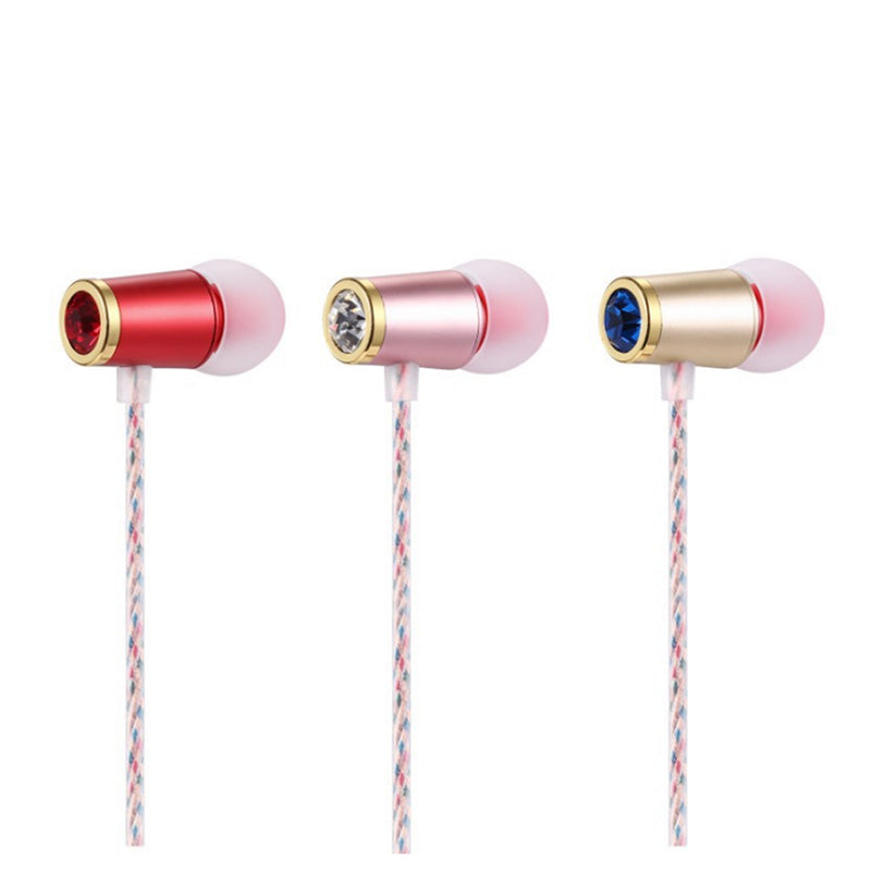 1.2m Wired Earphone 3.5mm In Ear Earbuds Earpiece Metal HiFi Headphones for Smartphone MP3 MP4 Gold