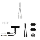 2 in 1 USB Type-C to 3.5mm Female Earphone Jack Audio Adapter + Fast Charging Cable Black