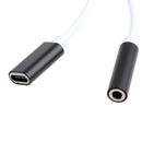 2 in 1 Type-C Audio Headphones Charge Cable Adapters for Xiaomi 6 Letv 3 Black