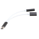 2 in 1 Type-C Audio Headphones Charge Cable Adapters for Xiaomi 6 Letv 3 Black