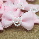 Peach Heart Diamond Cell Phone Accessories DIY Cloth Bowknot Accessory Pink