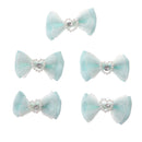 Peach Heart Diamond Cell Phone Accessories DIY Cloth Bowknot Accessory Blue