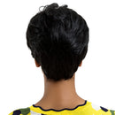 Women Short Full Fringe Wig 9 inch, Real Human Hair Wavy Hairpieces, Daily Party Wear Heat Safe
