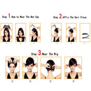 Women Short Full Fringe Wig 9 inch, Real Human Hair Wavy Hairpieces, Daily Party Wear Heat Safe