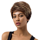 Human Hair Wig Blend Fringe Wavy Oblique Bangs Hairpieces Heat Safe 9 Inch