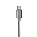 1m Metal Spring Micro USB 2.4A Data Sync Fast Charger Charging Cable Wire For Samsung HTC etc Black