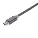 1m Metal Spring Micro USB 2.4A Data Sync Fast Charger Charging Cable Wire For Samsung HTC etc Black