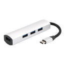 USB-C Type-C To 4 Port USB 3.0 HUB Adapter Connector Converter Silver