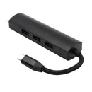 USB-C Type-C to 4 Port USB 3.0 HUB Adapter Connector Converter black