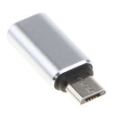 USB-C (Female) Adapter, USB Type C (Female) to Micro USB (Male) Sync and Charging Adapter for Digital Camera, Power Bank, Samsung Galaxy S8 / Samsung S8 plus Silver