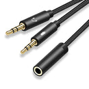 3.5mm Audio Splitter Cable 3.5mm Male to 3.5mm Female with Mic 3.5 Extension Aux Cable Adapter for iPhone Speaker