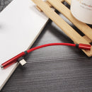 2 In 1 USB-C to Charger & 3.5mm AUX for Android Splitter Audio Cable red