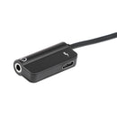 2 In 1 Type C To 3.5mm Audio Charger Adapter Headphone & Charger Cable Black
