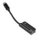 2 In 1 Type C To 3.5mm Audio Charger Adapter Headphone & Charger Cable Black