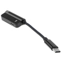2 In 1 Type C To 3.5mm Audio Charger Adapter Headphone & Charger Cable Black