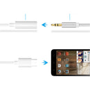 USB C to 3.5mm Audio adapter,Type C Male to Female Aux Jack Stereo Earphone Cable Converter for google pixel/pixel 2,Moto Z/Z Droid/Force/Play,HTC U11 other USB C Devices White