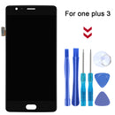 Black Front Outer Glass lens Replacement Compatible with OnePlus One Plus 3+ Screwdriver+ Suction Cup + Crowbars+Picks