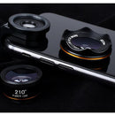 Cell Phone Camera Lens Kit-210 Degree Fisheye+ 0.6XWide Angle+ 15XMacro Lens