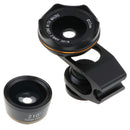 Cell Phone Camera Lens Kit-210 Degree Fisheye+ 0.6XWide Angle+ 15XMacro Lens