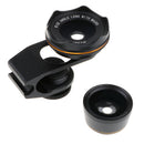 Cell Phone Camera Lens Kit-210 Degree Fisheye+ 0.6XWide Angle+ 15XMacro Lens