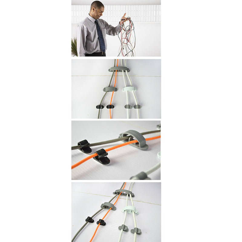 1 Set Cable Clips Self Adhesive Cord Management Wire Holder Organizer Clamp